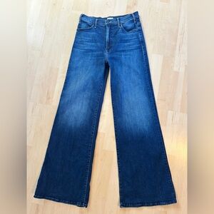 MOTHER The Hustler Roller Sneak Heirloom Denim Jeans Wide Leg High Rise - 28